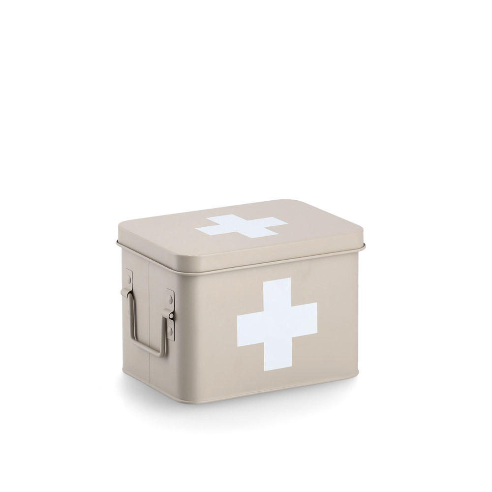 VERBANDSKASTEN in Dosenform 22,5/16,5/15,5 cm - Beige, Metall (16.5/15.5/22.5cm) - ZELLER