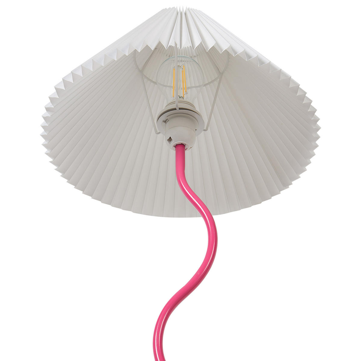 STEHLAMPE Weiß/Rosa Jikawo - Pink/Weiß, Metall (25/25/161cm) - Beliani