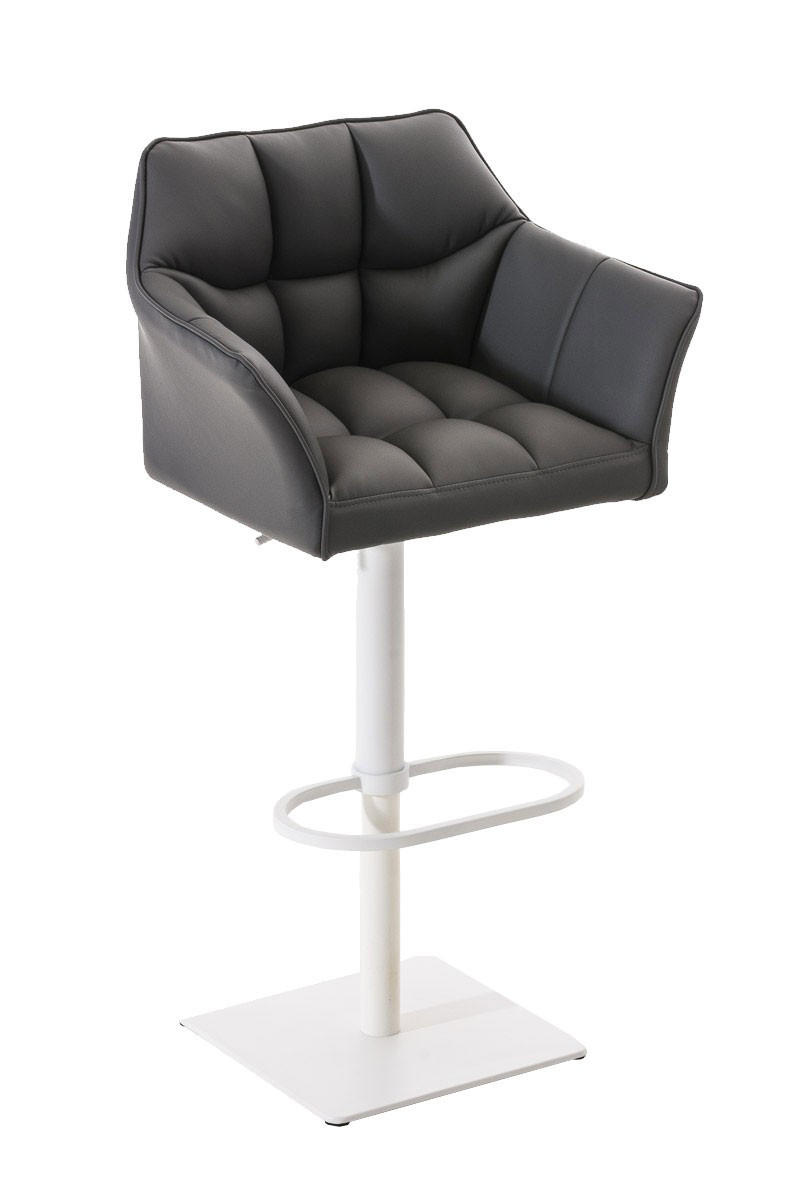 BARHOCKER Damaso 88x64x45 cm Grau - Grau, Leder (64/88/45cm) - furnicato