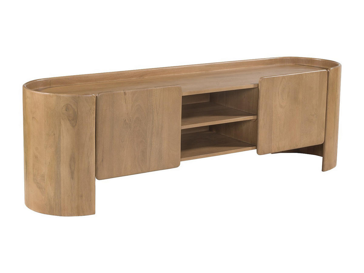 TV-BOARD - 165 cm x 40 cm - holz - naturfarben hell Islara - Naturfarben, Holz (165/50/40cm) - Vente-Unique
