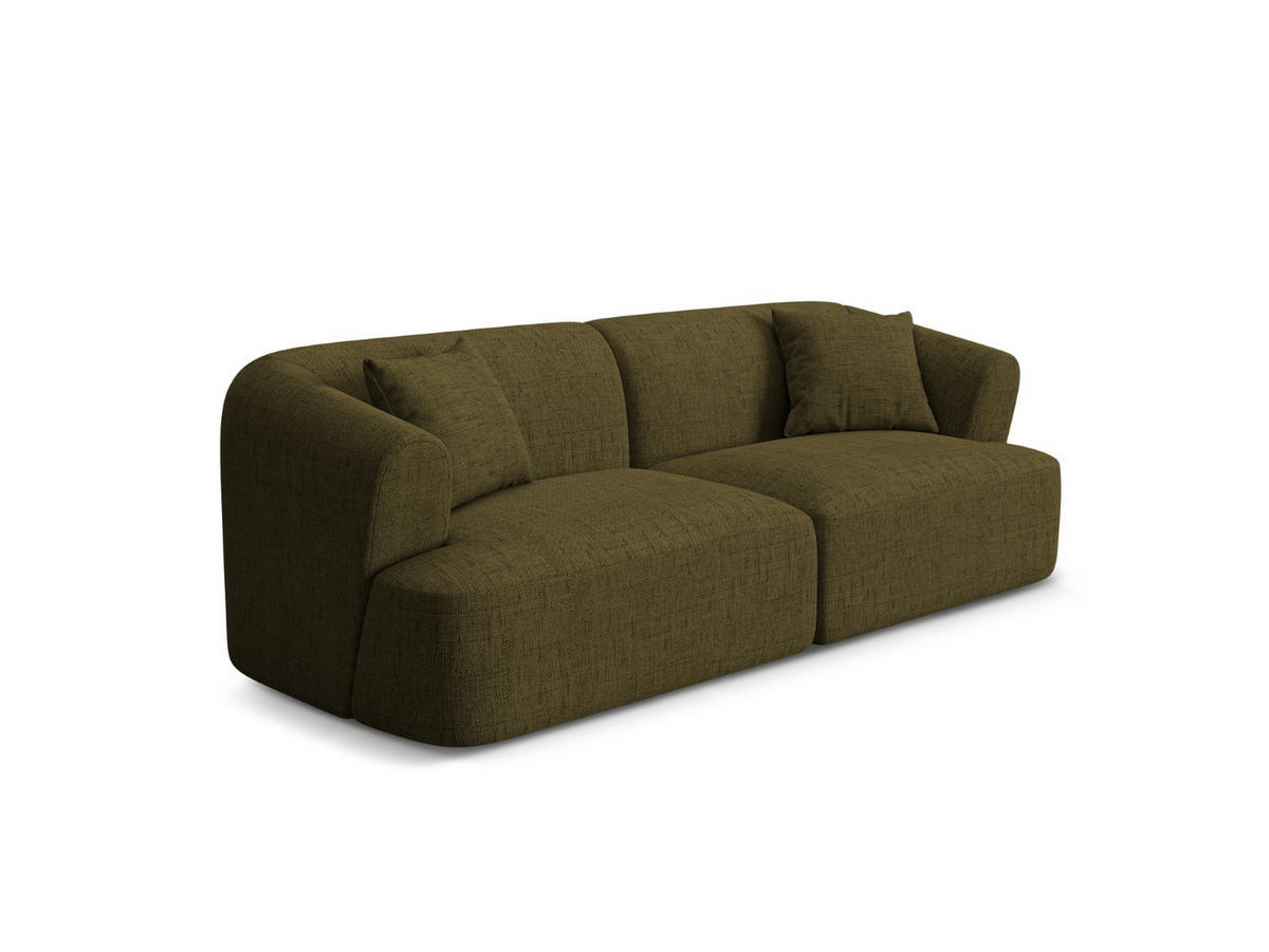 MODULARES-SOFA Campi aus strukturiertem Stoff grün 3 Sitzplätze - Grün, Textil (90/70/220cm) - Cosmopolitan Design