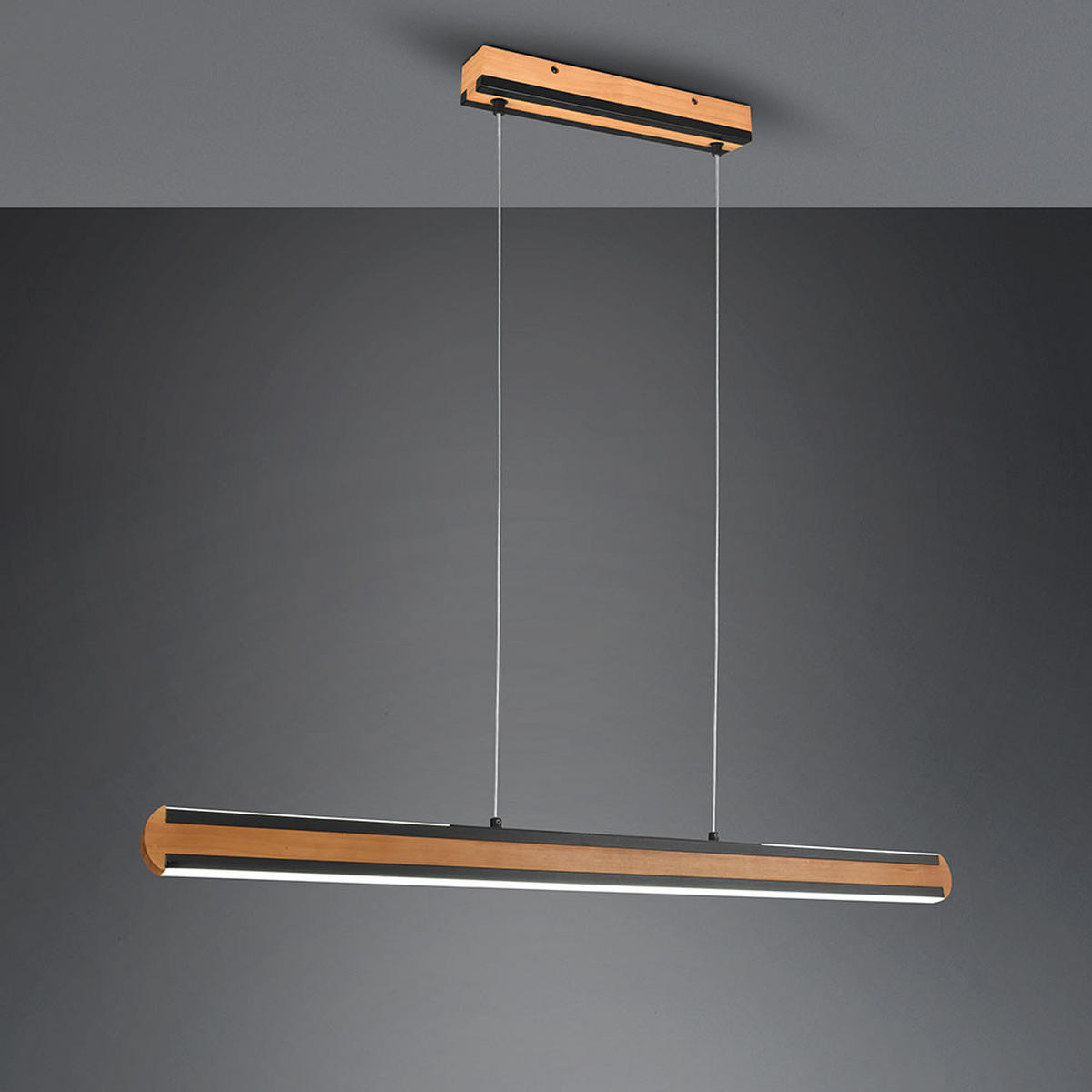 LED HÄNGELEUCHTE Metall Holzoptik Braun - Braun, Holz (6/110/150cm)