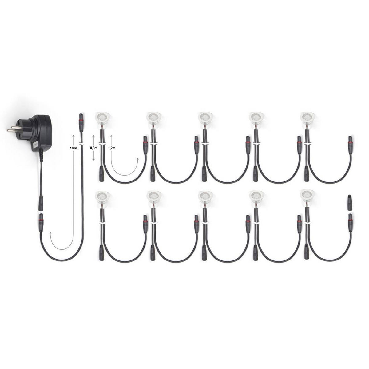 EINBAULEUCHTENSET Cosa G03093/82 - Silberfarben, Metall (3cm) - Brilliant