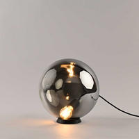TISCHLAMPE Orb Rauch Verlauf Ø 30cm - Anthrazit, Glas (30/30cm) - s.luce