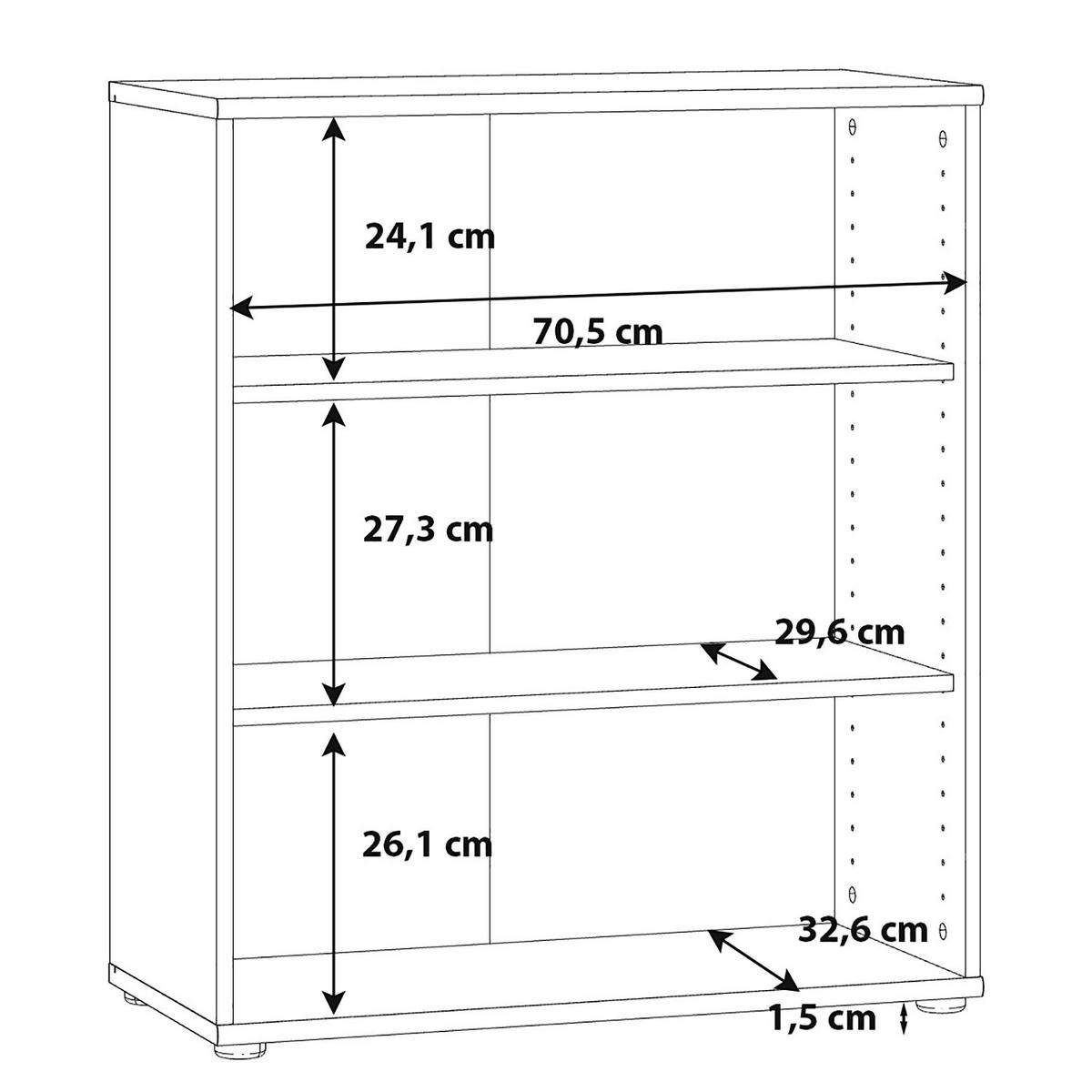 BÜROREGAL - Weiß, Holzwerkstoff (74/86/35cm) - home24