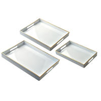 SERVIERTELLER Blanche Weiß 3er Set 40/30/4cm Plastik - Weiß, Kunststoff (30/4/40cm) - Mondex