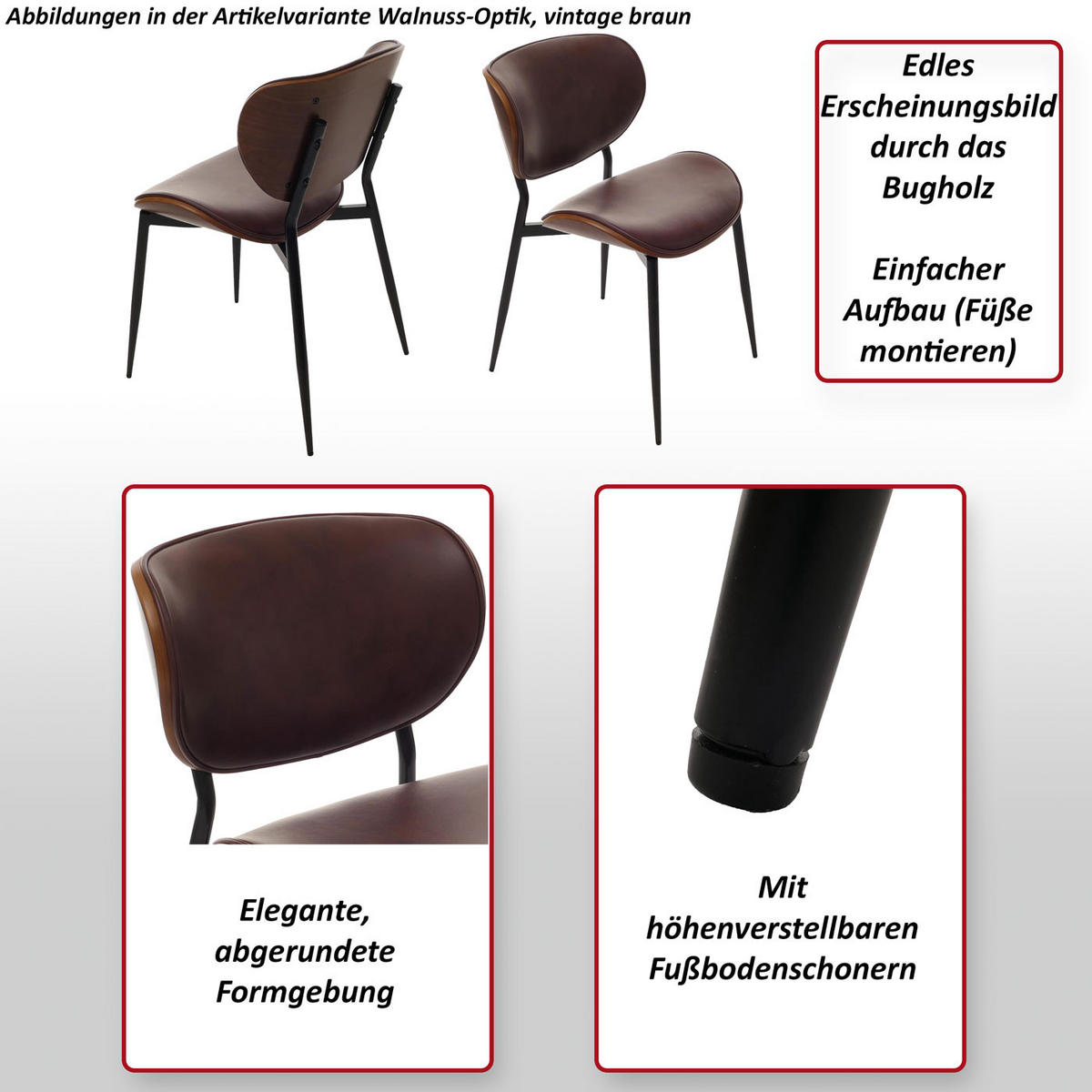 ESSZIMMERSTUHL Walnuss Dekor, Schwarz - Walnussfarben/Schwarz, Textil (50/80/51cm) - MCW