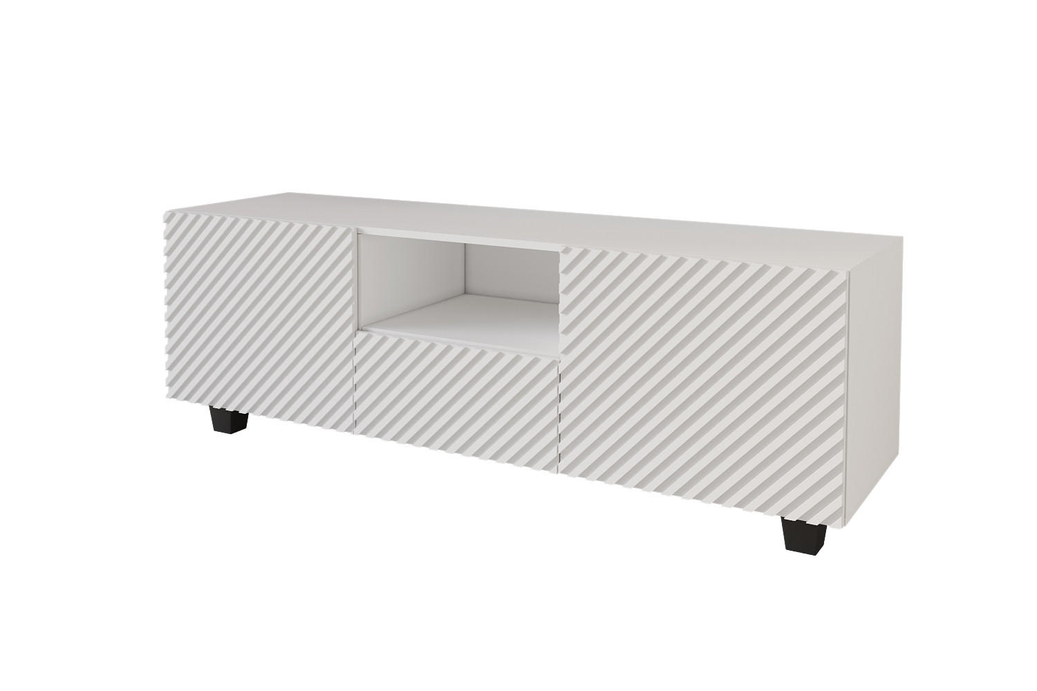 LOWBOARD ZENO-S 140x50x41 cm - Weiß - Schwarz/Weiß, Holzwerkstoff (140/50/41cm) - ALTDECOR