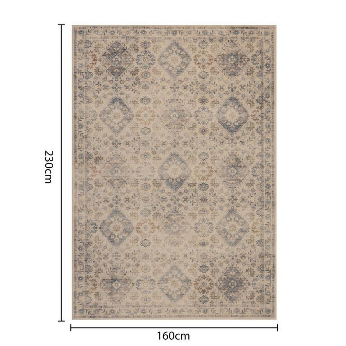 VINTAGE-TEPPICH Mastic Beige/Grau 160x230 cm - Multicolor, Textil (160/230cm) - Vercai Rugs