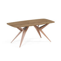 ESSTISCH AXIS - Dunkelbraun/Kupferfarben, Holzwerkstoff/Metall (90/180/76cm) - Meblini