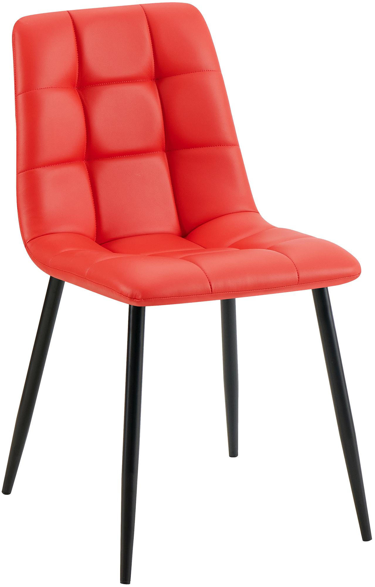 STUHL Lederlook Rot - Rot/Schwarz, Textil/Metall (45/84/55cm) - CLP