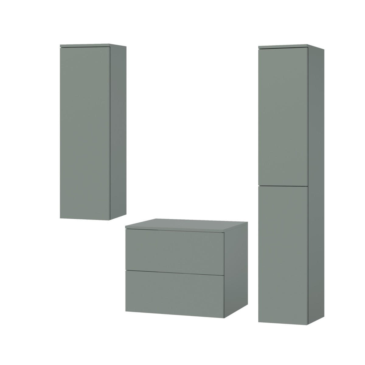BADMÖBEL-SET Color Aloe 3-Teilig (2S 60 + 1D 100 + 2D 160) - Dunkelgrün, Holzwerkstoff (120/160/45cm) - mzm24
