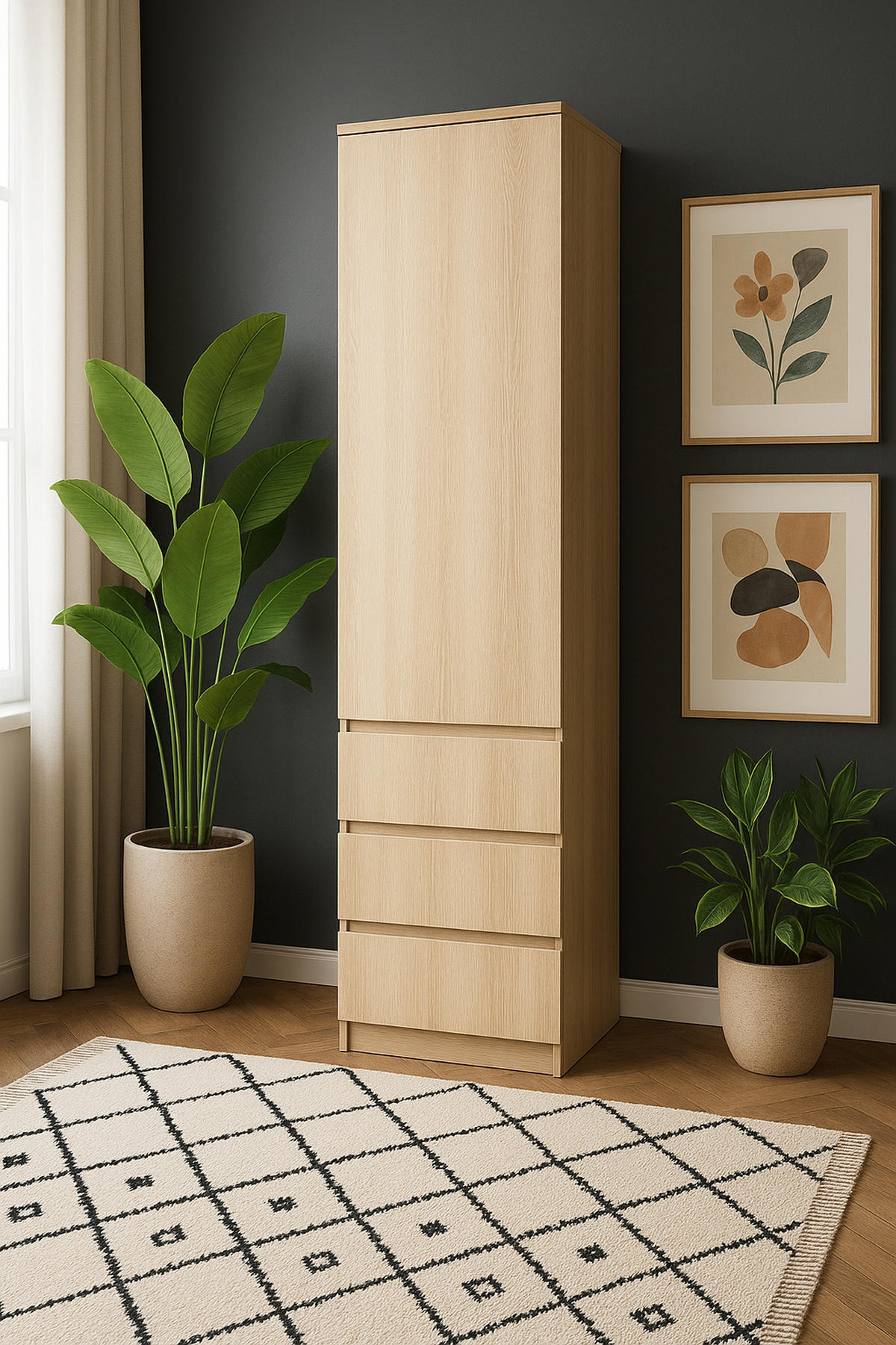 KLEIDERSCHRANK Sonoma Eiche 50/203/43 - Sonoma Eiche, Holzwerkstoff (50/203/43cm) - RAUMHIRSCH FURNITURE