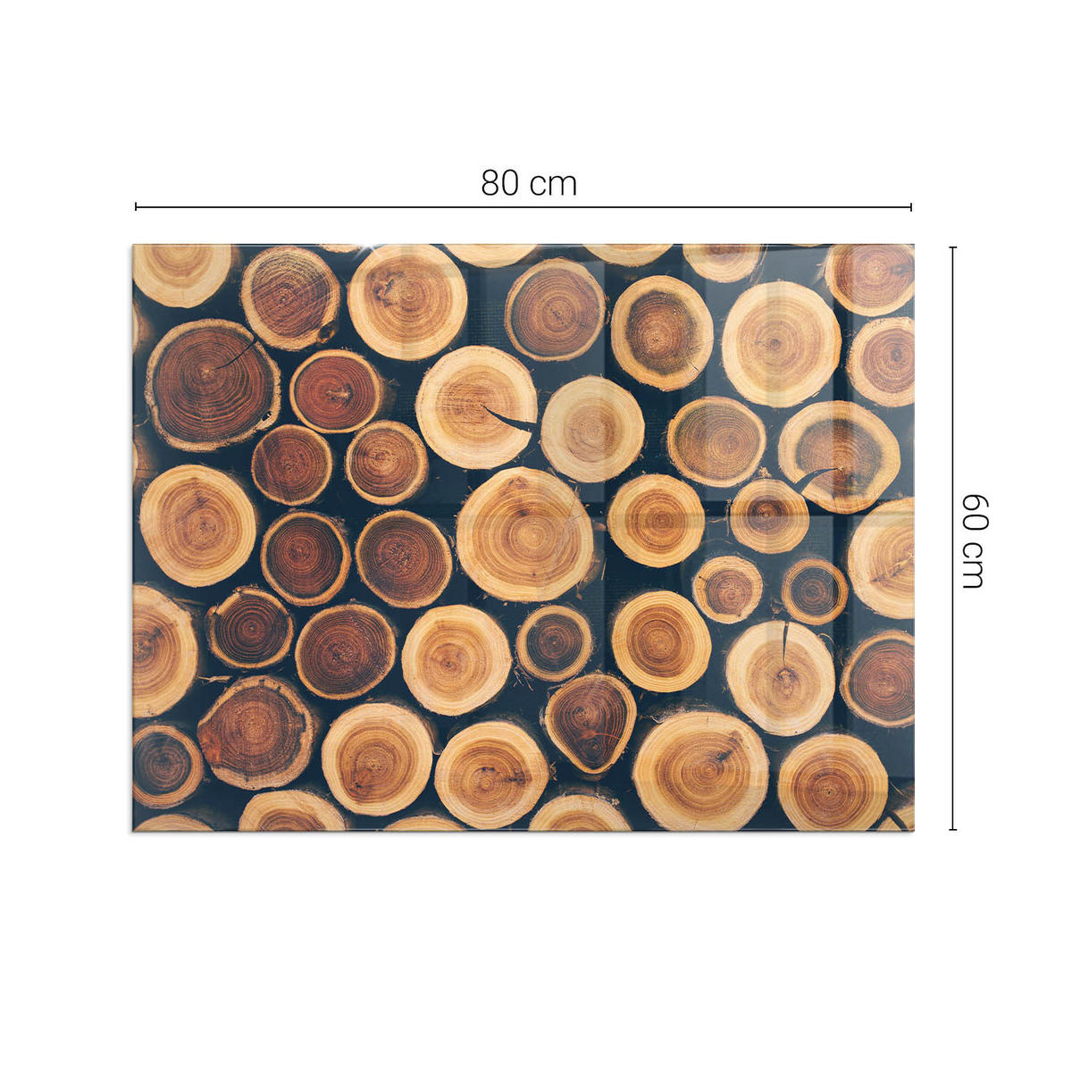 GLASPLATTE für Kamin 80x60 cm Braun - Braun, Glas (80/60/0.4cm) - ArtPrintCave