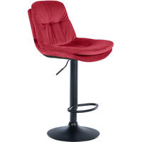 BARHOCKER Samt rot - Rot/Schwarz, Textil (46/94/54cm) - CLP