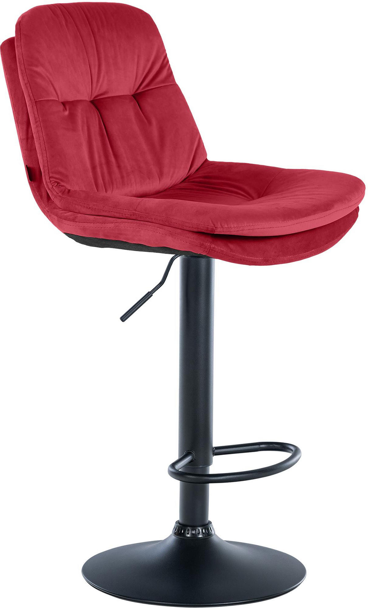 BARHOCKER Samt rot - Rot/Schwarz, Textil (46/94/54cm) - CLP