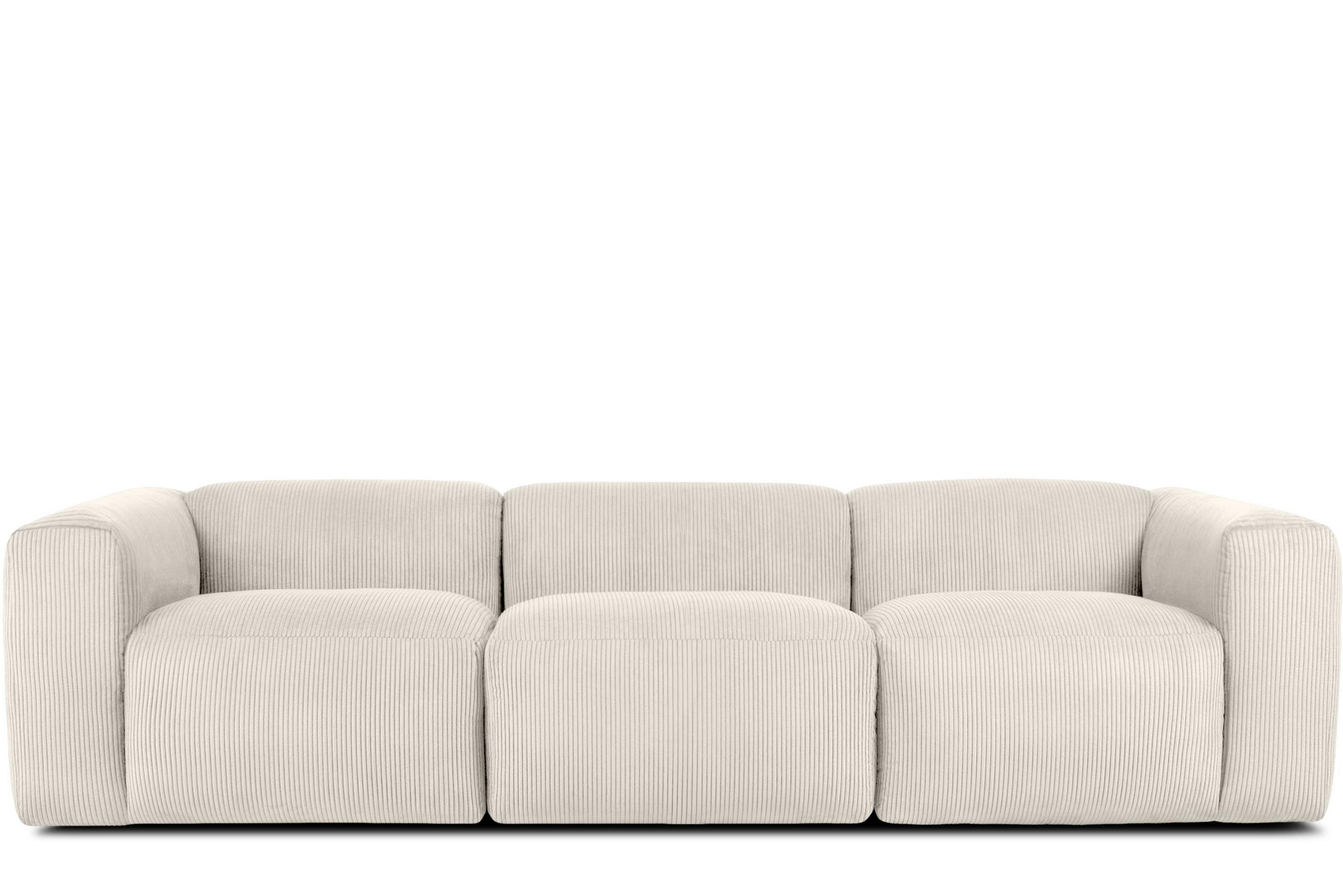 3-SITZER-MODULSOFA BUFFO mit extrem weicher und bequemer Sitzfläche, Kordstoff, cremefarben - Creme, Textil (290/73/96cm) - KONSIMO®