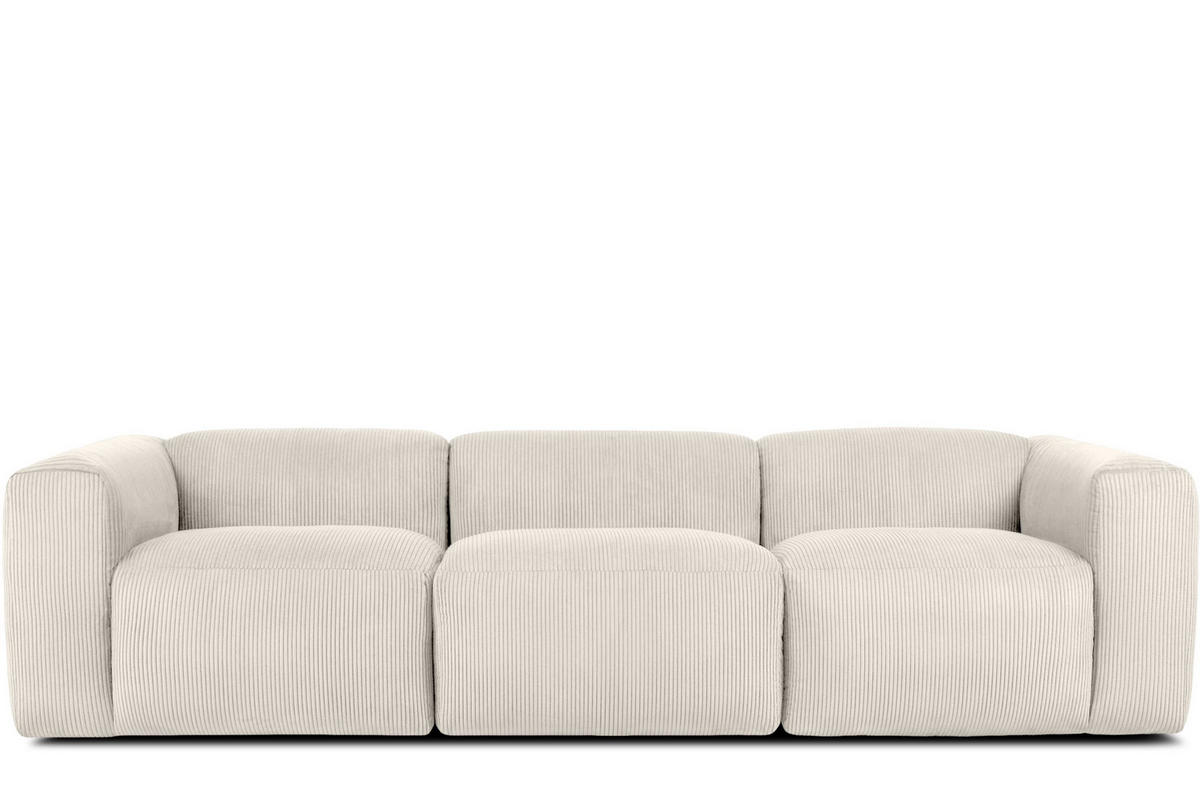3-SITZER-MODULSOFA BUFFO mit extrem weicher und bequemer Sitzfläche, Kordstoff, cremefarben - Creme, Textil (290/73/96cm) - KONSIMO®