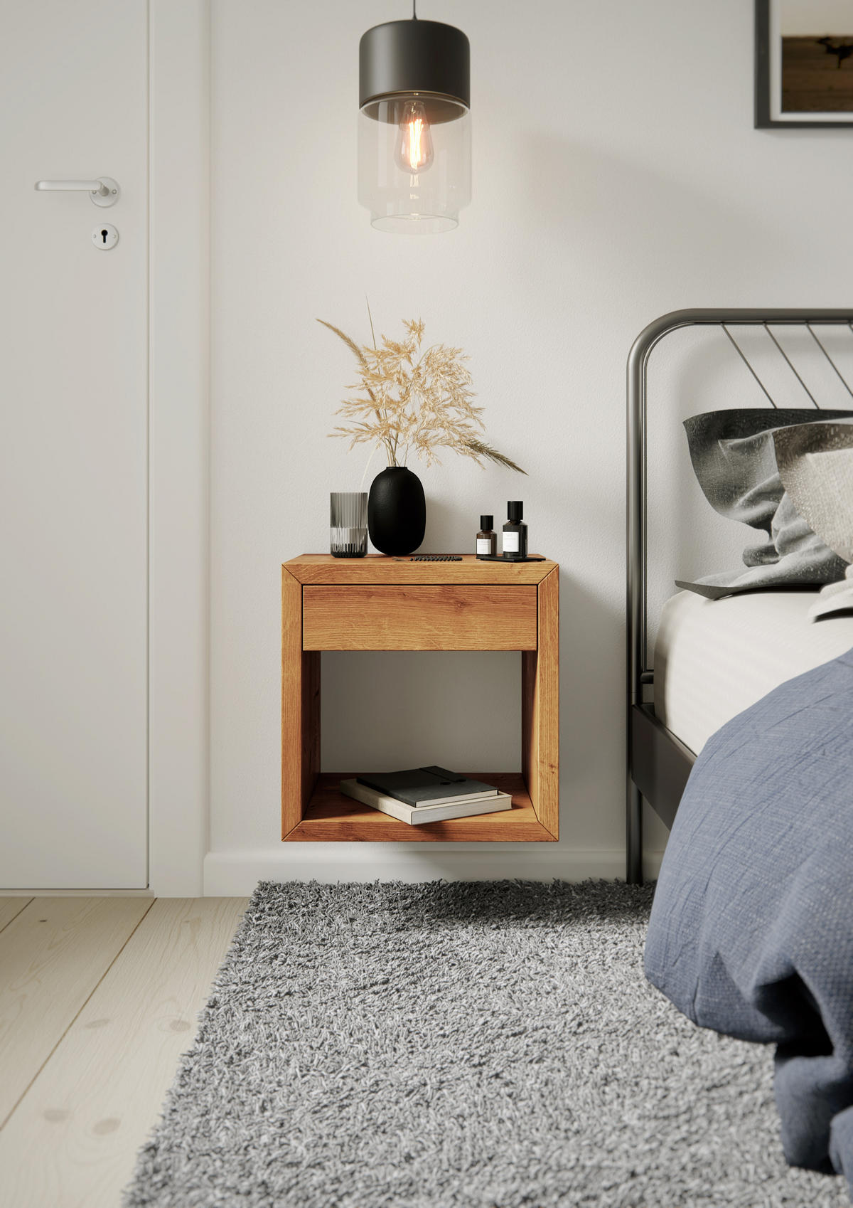 NACHTTISCH Hugo 2er Set, Eiche, 30/39/39 cm - Beige, Holz (39/39/30cm) - WOODEK