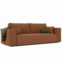 SOFA mit Schlaffunktion und Bettkasten, Ziegelrot - Orange, Holzwerkstoff/Textil (240/84/105cm) - Idohome