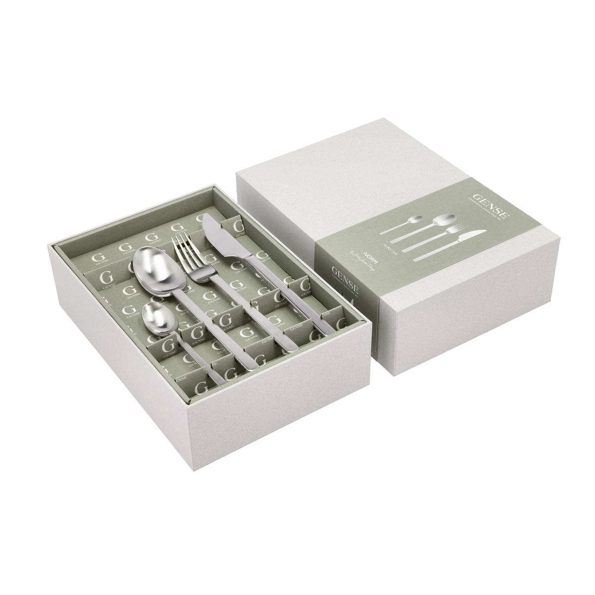 BESTECK-SET Norm 16-tlg., 18/10 Stahl - Silberfarben, Metall - GENSE