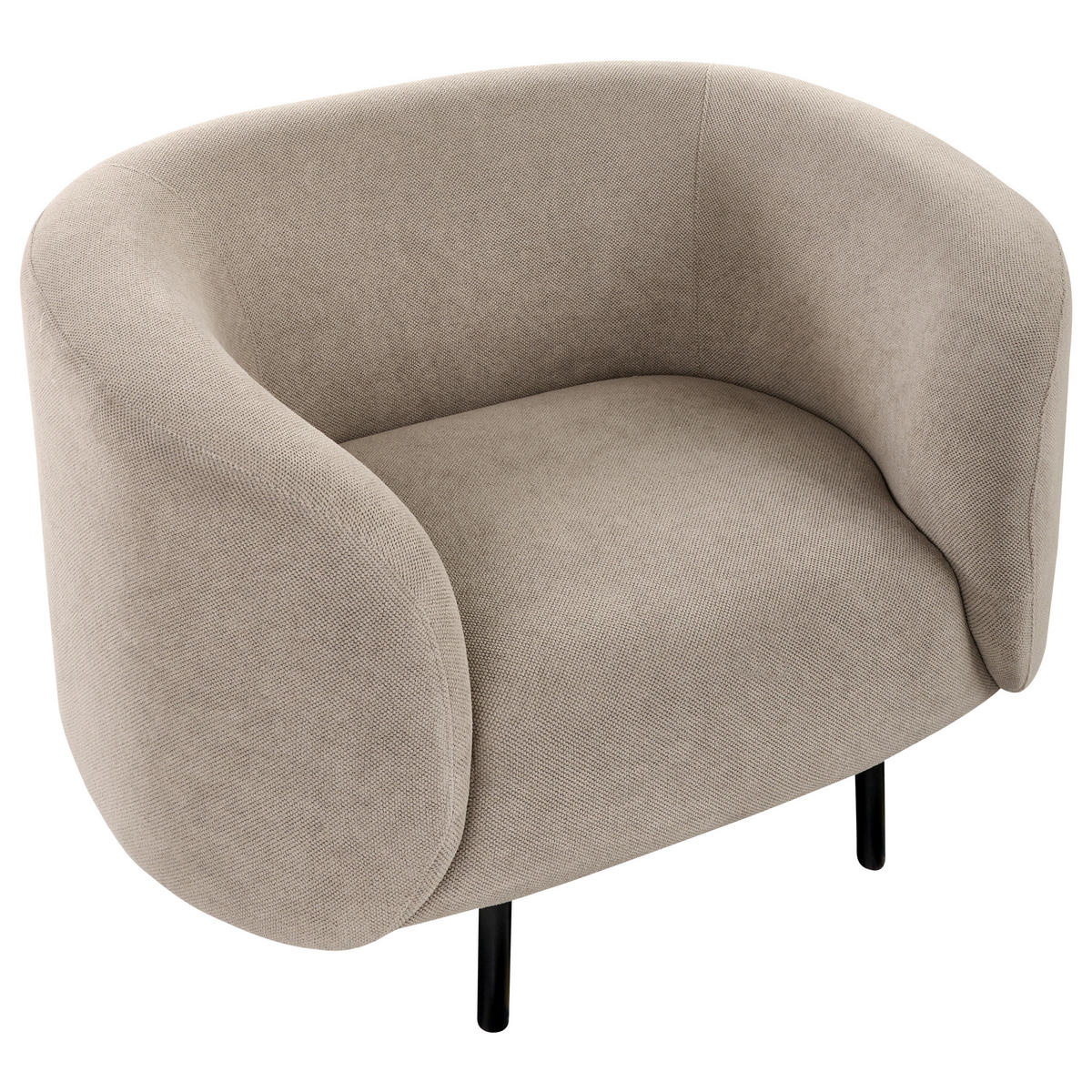 SESSEL Taupe Loen - Beige/Schwarz, Textil (105/79/70cm) - Beliani