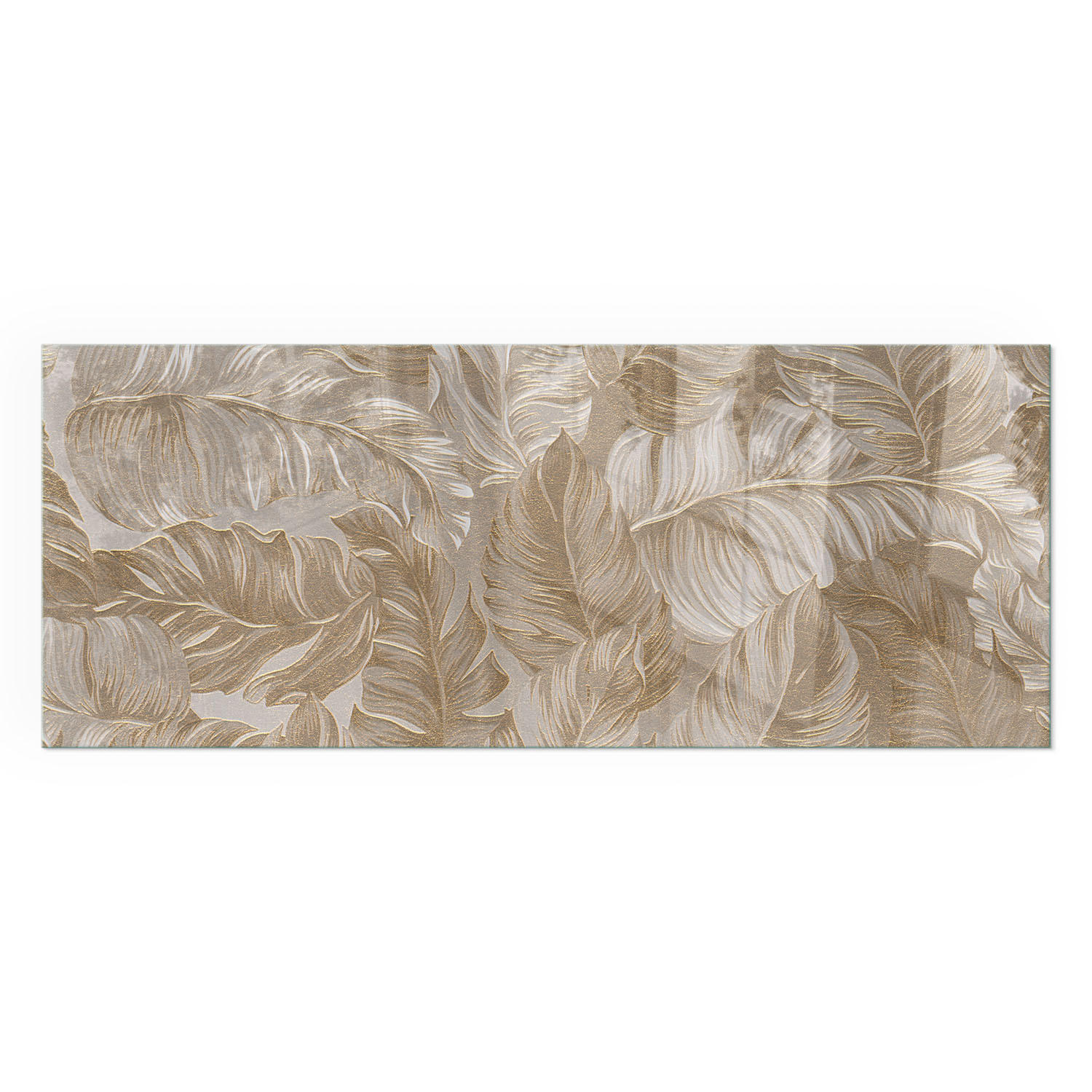 GLASPLATTE für Kamin 125x50 cm - Beige, Glas (125/50/0.4cm) - TULUP