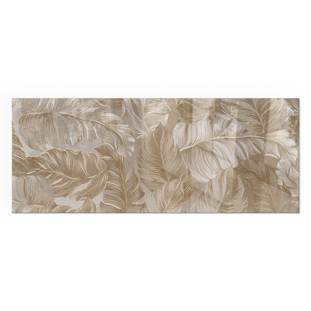 GLASPLATTE für Kamin 125x50 cm - Beige, Glas (125/50/0.4cm) - TULUP