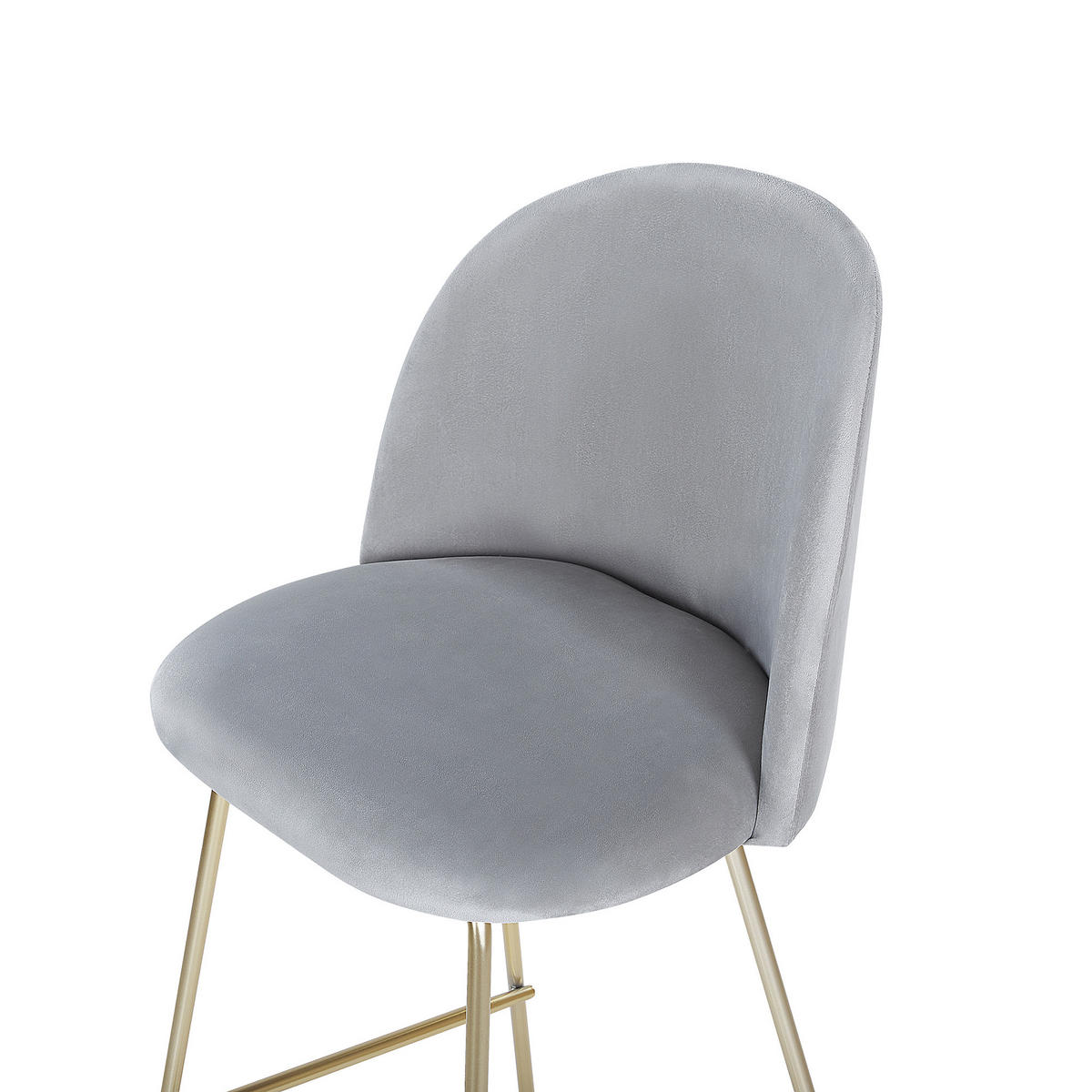 BARSTUHL 2er-Set Samtstoff Grau Arcola - Grau, Textil/Metall (52/114/54cm) - Beliani