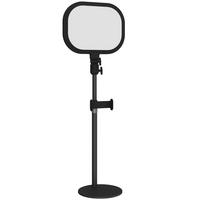 TISCHLAMPE Tischleuchte mit Telefonhalterung, 5 Farbmodi & 10 Helligkeitsstufen - Schwarz, Metall (23/23/65cm) - HOMCOM