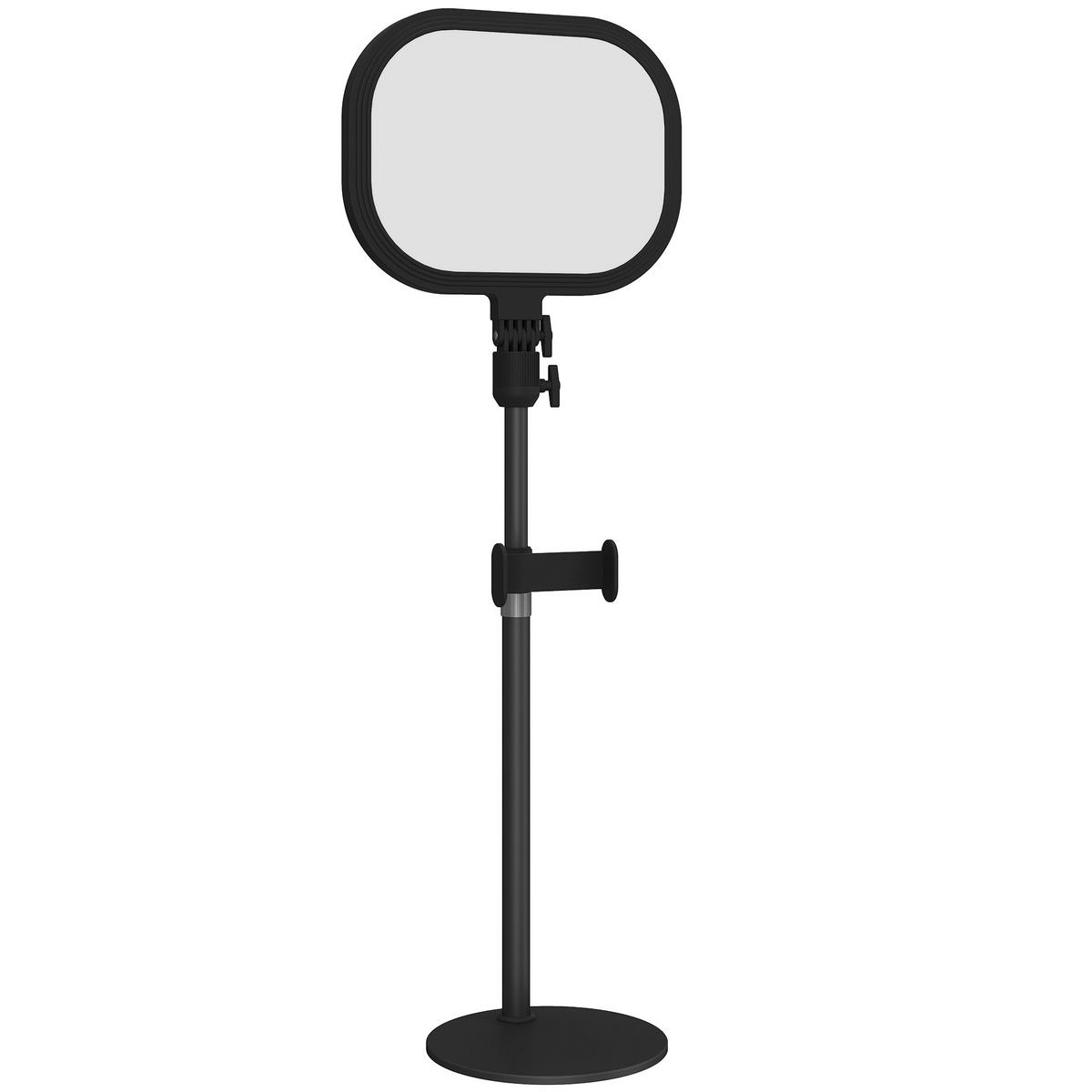 TISCHLAMPE Tischleuchte mit Telefonhalterung, 5 Farbmodi & 10 Helligkeitsstufen - Schwarz, Metall (23/23/65cm) - HOMCOM