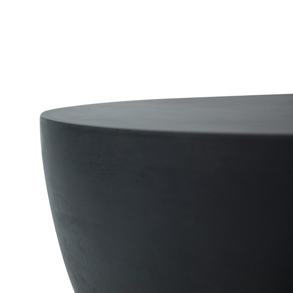 COUCHTISCH CHRONOS Rund Klein aus Beton 66 x 66 x 41.5 cm - Schwarz, Naturmaterialien (66/66/41.5cm) - Elementi