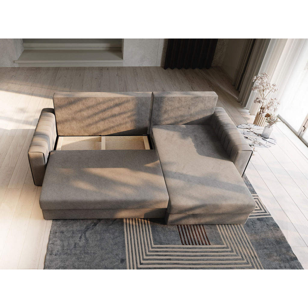Thumbnail - Masseno Ecksofa, Blau, Holz, 3-Sitzer, L-Form,L-Form, 236x150 cm, Wohnzimmer, Sofas & Couches, Wohnlandschaften, Ecksofa...