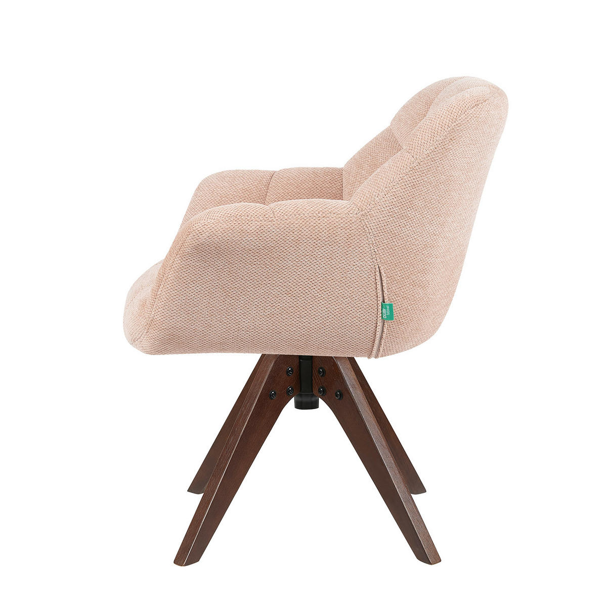 DREHSTUHL Mika-Nele 2er-Set - Nussbaumfarben/Rosa, Eichenholz/Holz (65/81/66cm) - DUBI Möbel