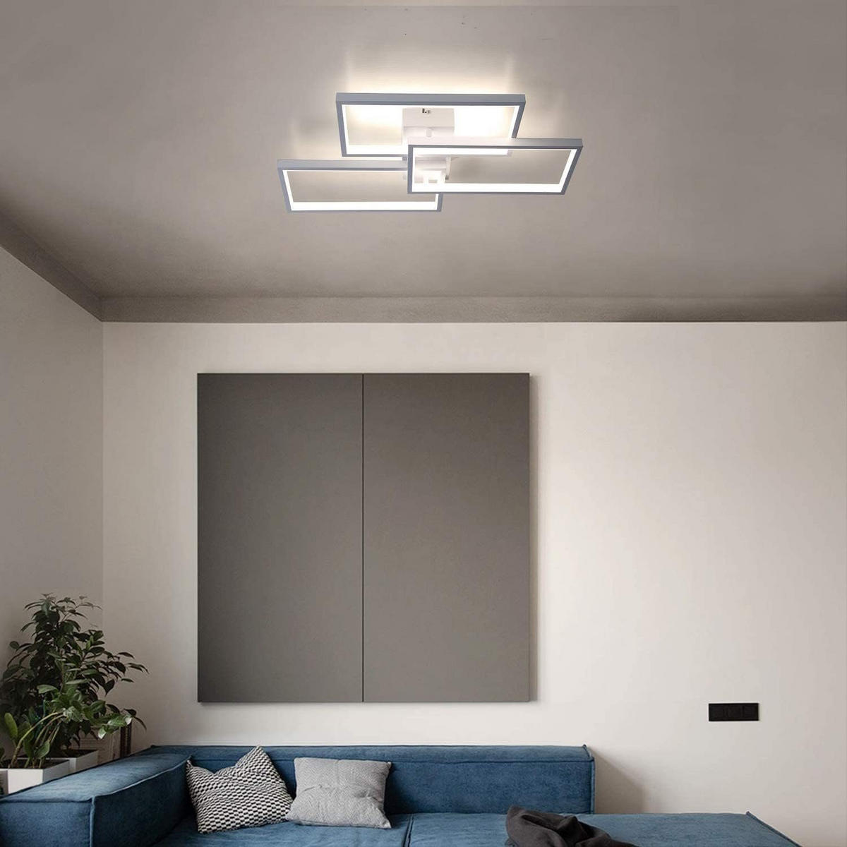 LED-DECKENLEUCHTE Irmgard 60/40/8.5 cm - Weiß, Metall (60/40/8.5cm) - Nettlife