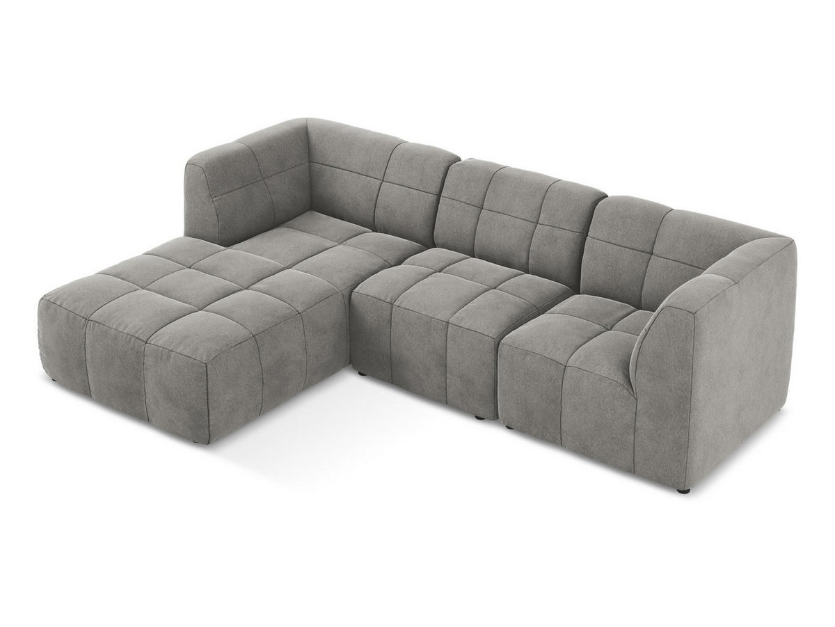 3-SITZER SOFA Bouclé Stoff Braun - Schwarz/Mokka, Holzwerkstoff/Kunststoff (244/75/94cm) - Makamii
