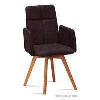 ARMLEHNSTUHL (8er-Set) Dinah 52x92x60 Eiche geölt/Espresso - Eichefarben/Dunkelbraun, Kunststoff (60/92/52cm) - 58aufmkessel
