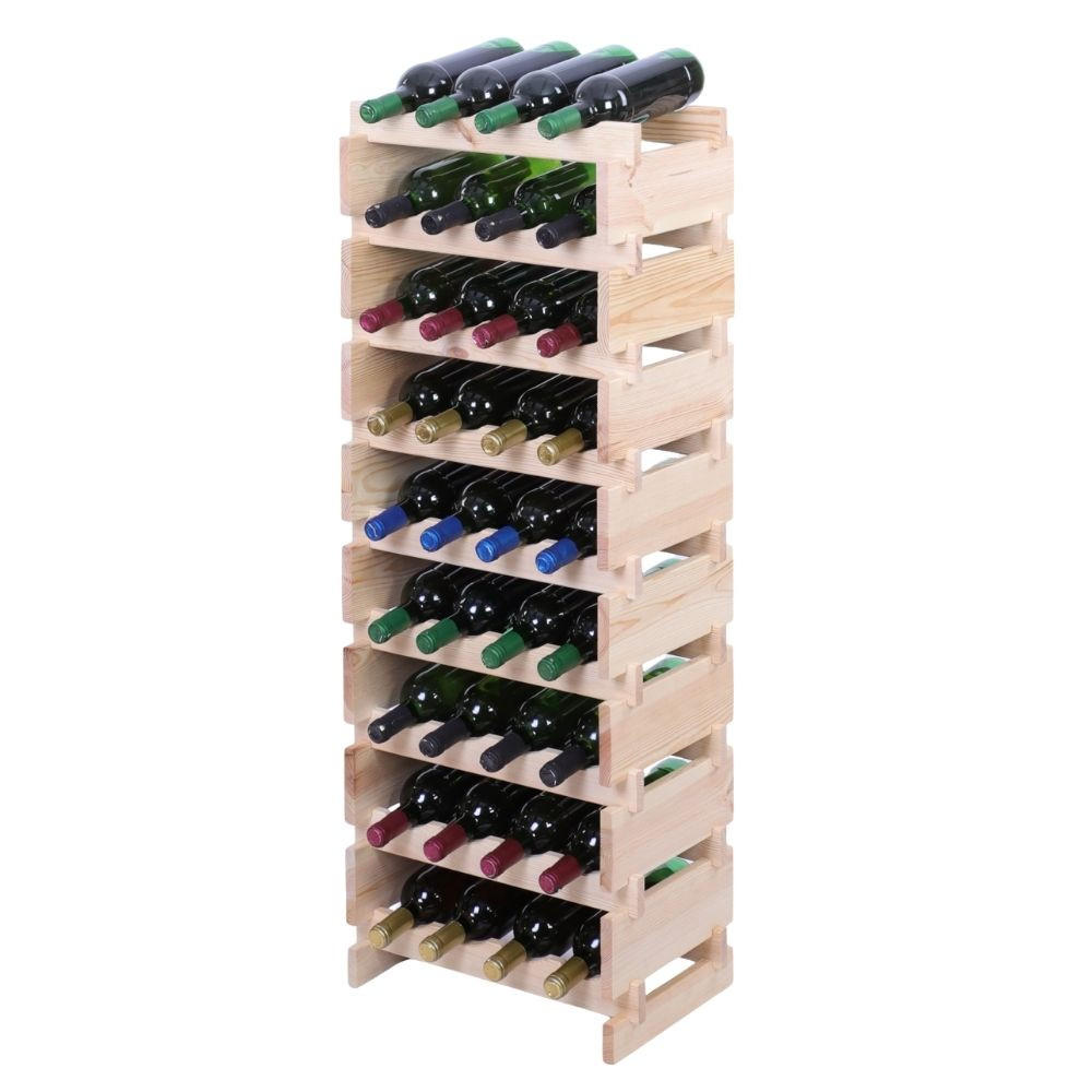 WEINREGAL VINOTECA FLEX PRO HxBxT 121x46x28cm 36 Flaschen auf 9 Ebenen Natur unbehandelt - Naturfarben, Holz (46/121/28cm) - PROREGAL
