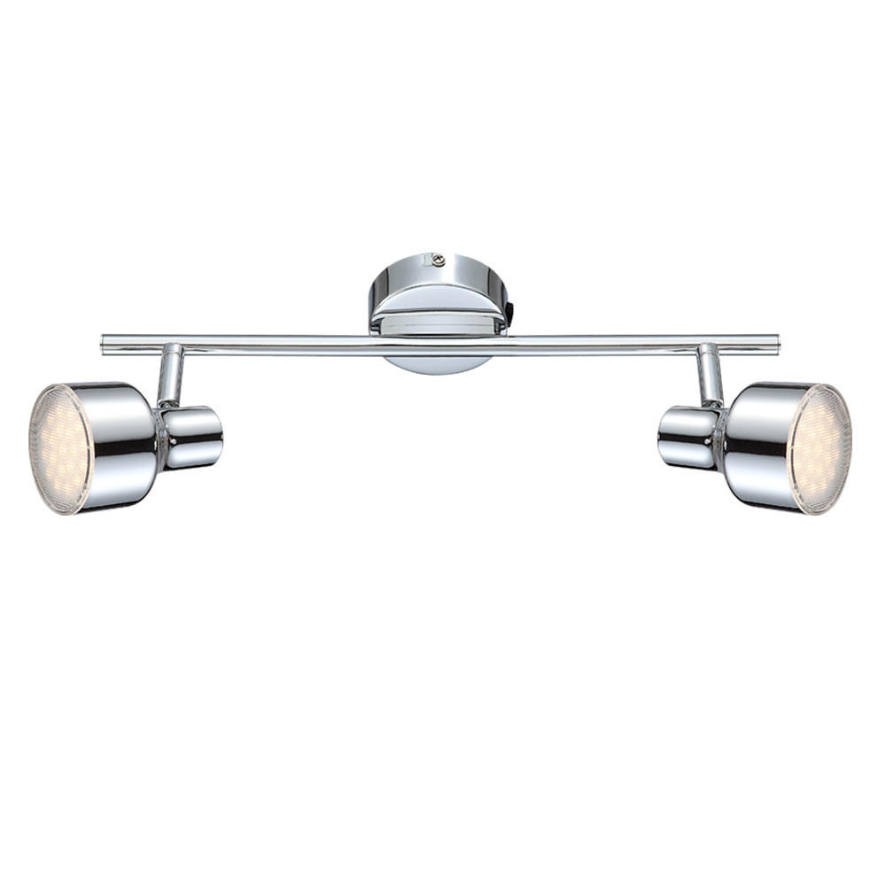 LED DECKENLEUCHTE Silber Chrom bewegliche Spots - Silberfarben, Metall (38/8/1cm) - Globo Lighting