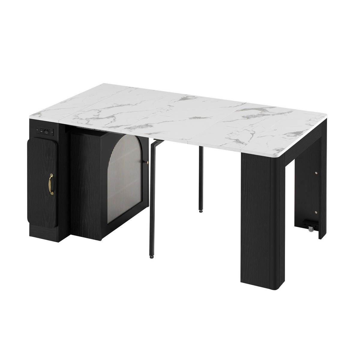 TISCHGRUPPE Esstisch + Esszimmerstühle,Sideboard,Bartisch,Holz,Schwarz - Schwarz, Holz (80/77/149.6cm) - LVHOM