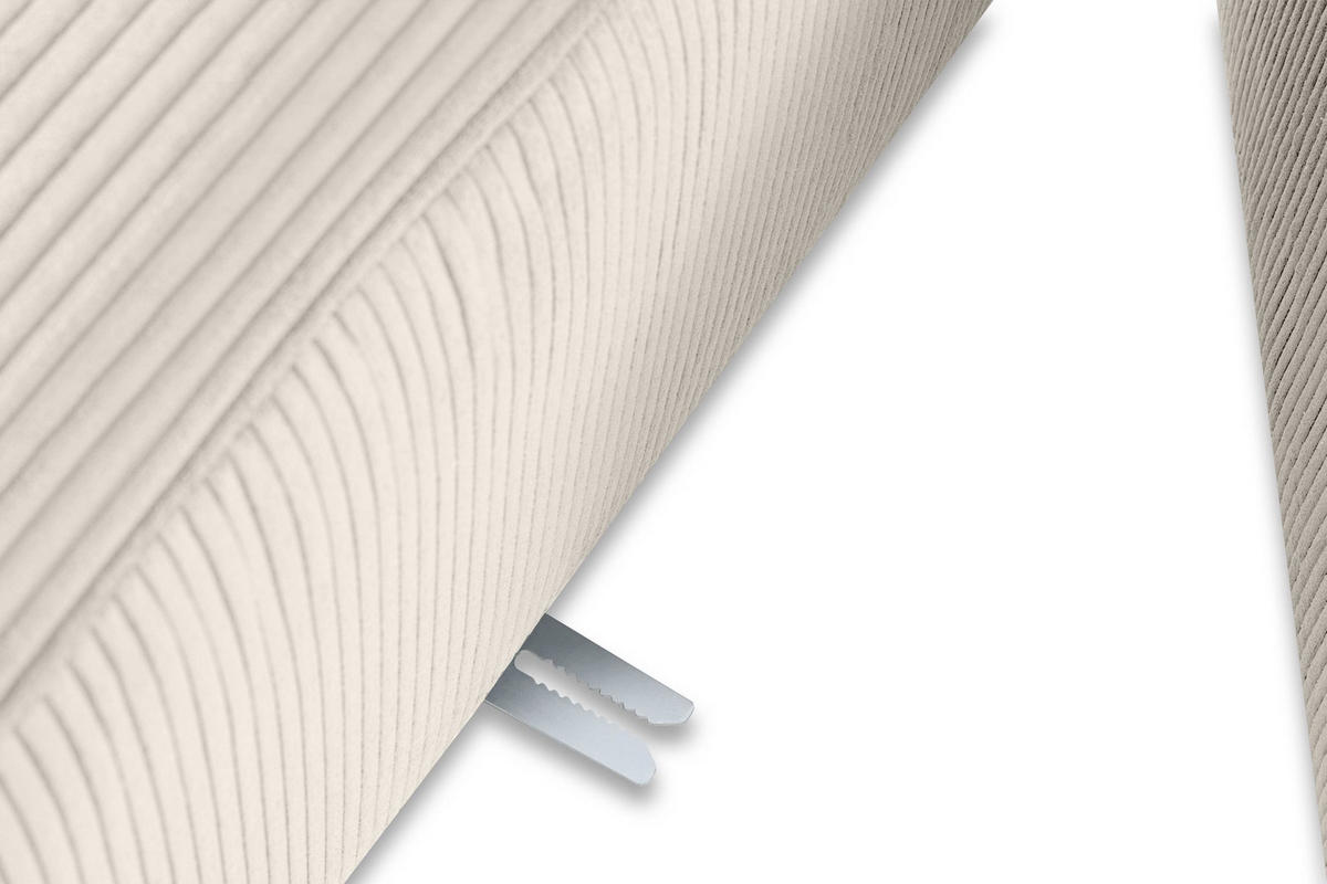 2-SITZER-MODULSOFA BUFFO mit extrem weicher und bequemer Sitzfläche, Kordstoff, cremefarben - Creme, Textil (210/73/96cm) - KONSIMO®