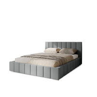 POLSTERBETT Menos 200x200 cm, Doppelbett mit Bettkasten, Lattenrost und Matratze, Velourstoff: Grau - Grau, Holz/Textil (200/200cm) - Marpur