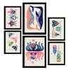 POSTER Set Mit 6 Kreaturen Frames 2 In Tiere Abstracts Ästhetische Dekorative Gemälde Für Ihr Wohnzimmer Schlafzimmer Zuhause A3 & A4 Schwarzer Rahmen - Schwarz, Papier (29/3cm) - Nacnic