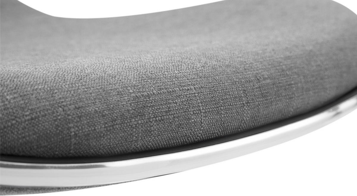 BARHOCKER Stoff hellgrau - Hellgrau/Schwarz, Textil/Metall (45/71/45cm) - CLP