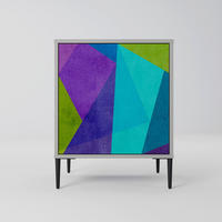 SIDEBOARD COLD SHOWCASE, Grau, 57,5x42x72,5 cm, Schwarze Metallfüße - Multicolor/Schwarz, Holzwerkstoff/Metall (57.5/72.5/42cm) - SpaceRebels