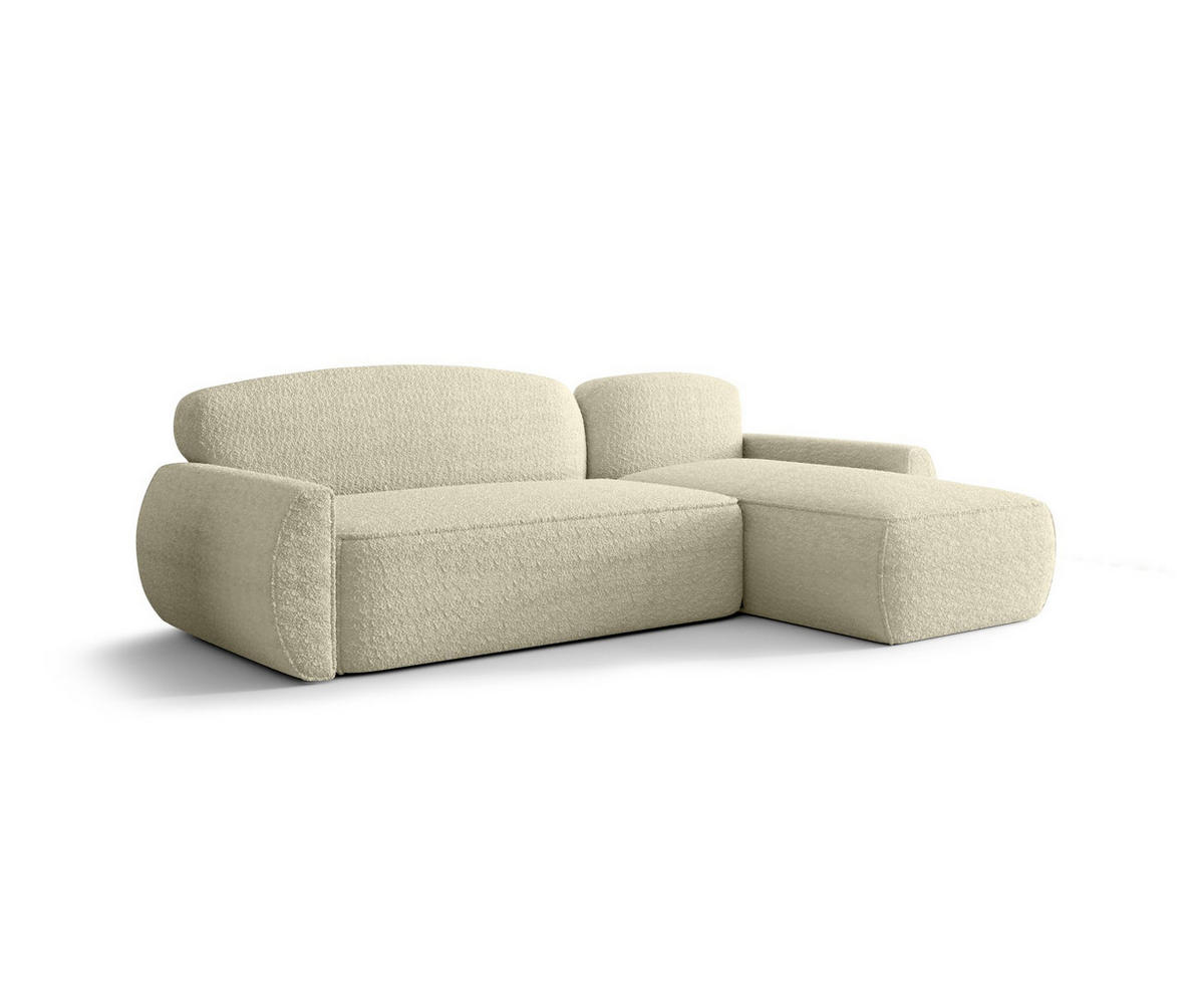 ECKSOFA mit Schlaffunktion LUCAS Quelle 02 Rechts - Ecru, Textil (240/145cm) - Bedante