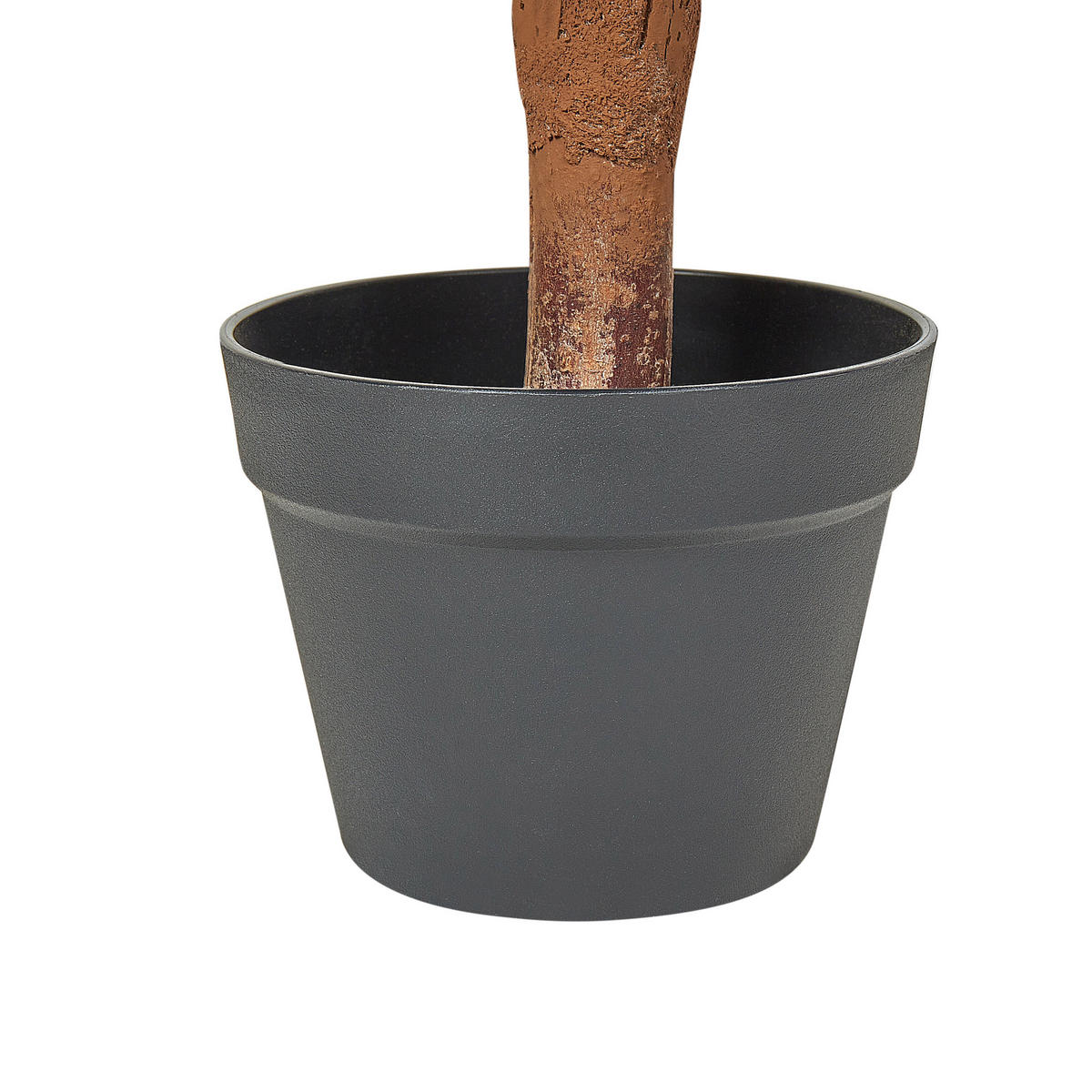 KUNSTPFLANZE im Blumentopf 92 cm Grün/Dunkler Holzfarbton Buxus Ball Tree - Dunkelbraun/Grün, Kunststoff (92cm) - Beliani