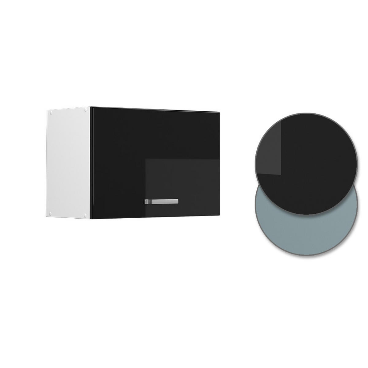 HÄNGESCHRANK R-Line Schwarz Hochglanz 60 cm Flach - Schwarz Hochglanz/Schwarz, Holzwerkstoff (60/40/31cm) - Vicco