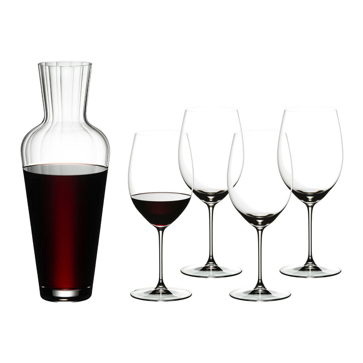 CABERNET GLÄSERSET MIT DEKANTER Veritas transparent 5er Set - Transparent, Glas (0.625L) - Riedel