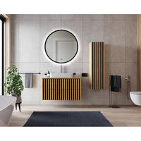 BADMÖBEL-SET 3-TLG. Lucca-107 - Braun, Holzwerkstoff (155/200/46cm) - Lomado